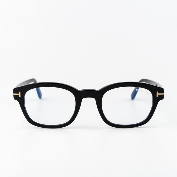 Tom Ford Men Eyeglasses Black Clear Blue Light Block Square FT5808 001 BRAND NEW - Picture 1 of 9